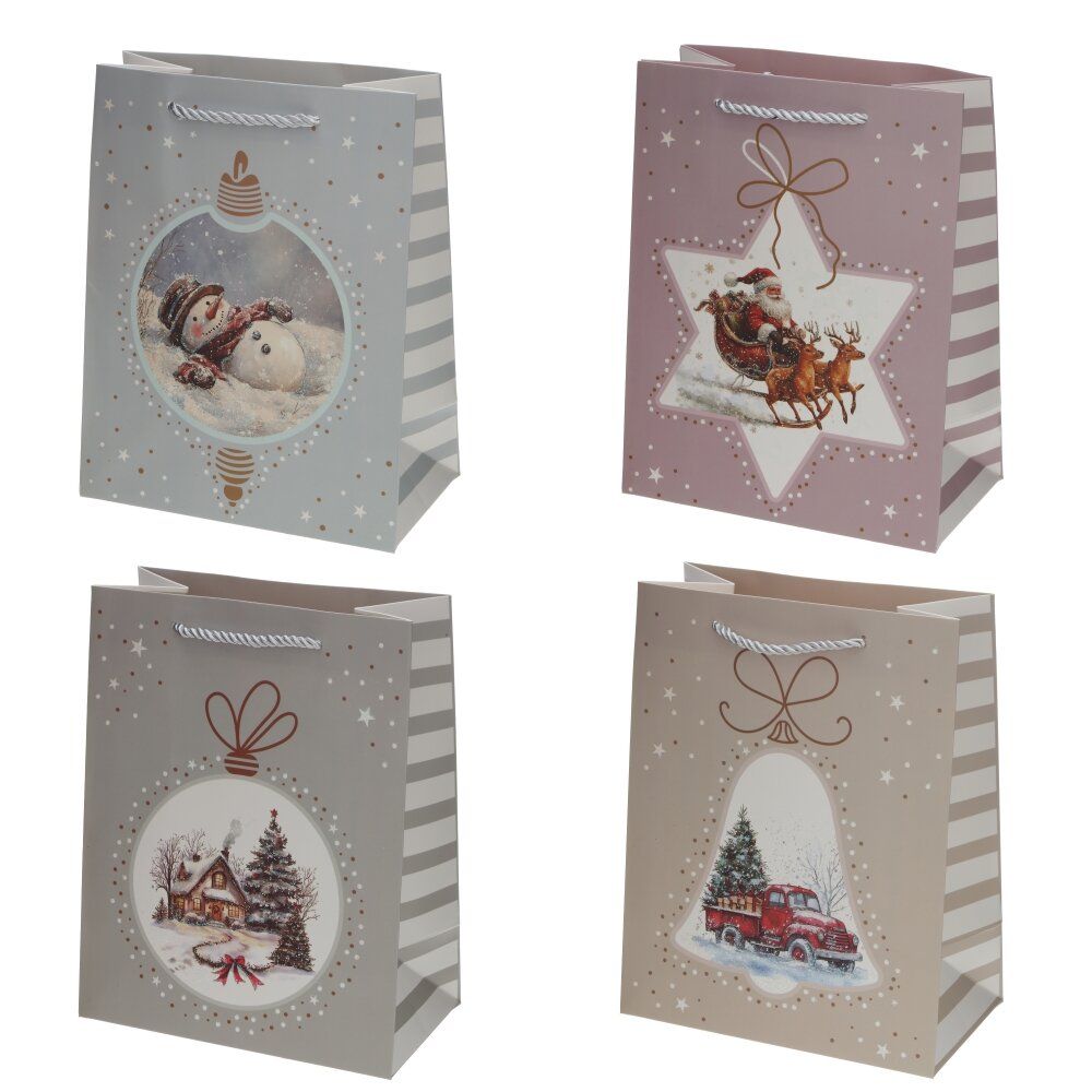 GAEM Пакет подарочный S (бумага 210г/м2, блок 12шт), L18 W10 H23 см, 4в.