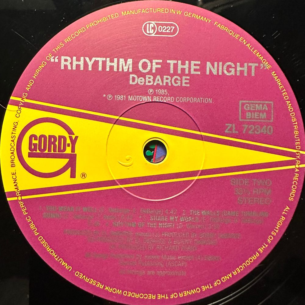 DeBarge - Rhythm Of The Night (Европа 1985г.)