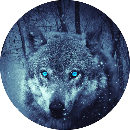 Чехол запасного колеса Skyway Волк R15 D=67см экокожа/полиэстер