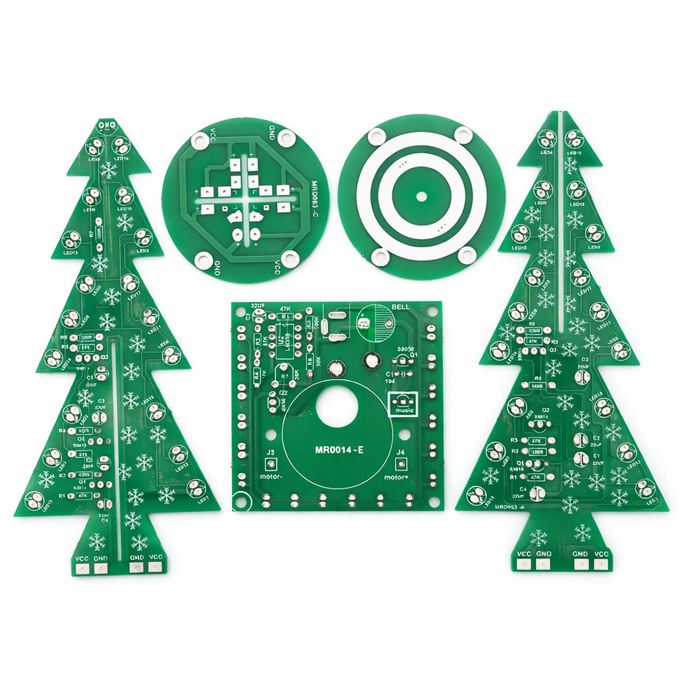 Набор для самостоятельной сборки и пайки (конструктор) Вращающаяся новогодняя / рождественская елка