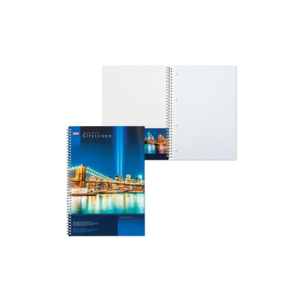 Тетрадь А-4 100л. кл. греб. Хатбер с карманом CityScape 100Ткм4B1сп_12523
