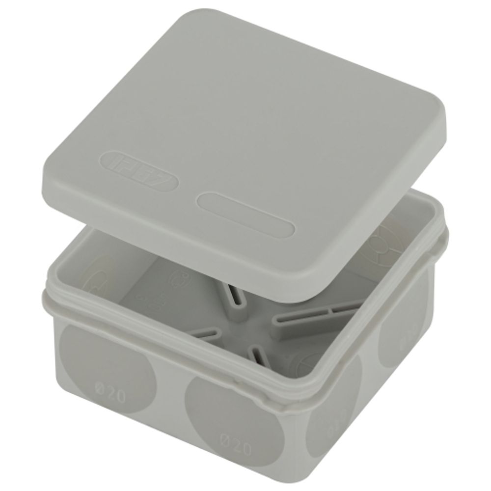 Распаячная коробка ЭРА KOR-80-80-40-9g-2MP двухкомпонентная HF стойкая к УФ 80х80х40мм серая прямой монтаж IP67