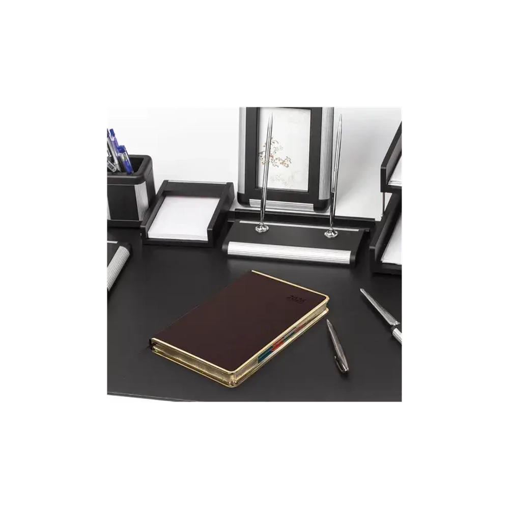 Ежедневник датированный 2026 А5 148х218 мм, GALANT "Infinity Gold", под кожу, темно-коричневый, 117501