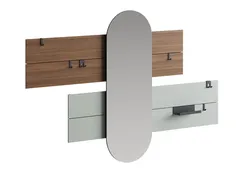 Вешалка Stripe L горизонтальная с зеркалом 60*160 см (орех, серый)