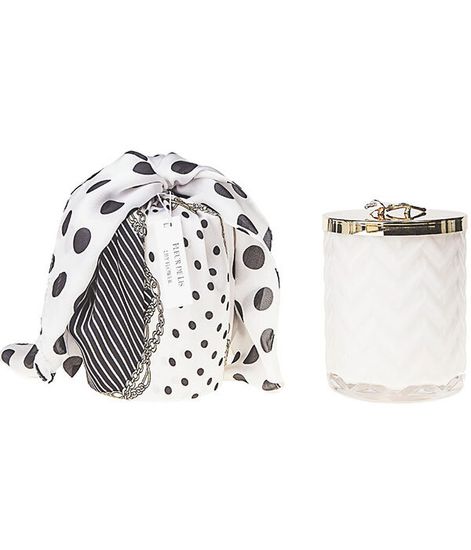 Большая белая свеча "ёлочка" с золотым цветком и платком, Cote Noire