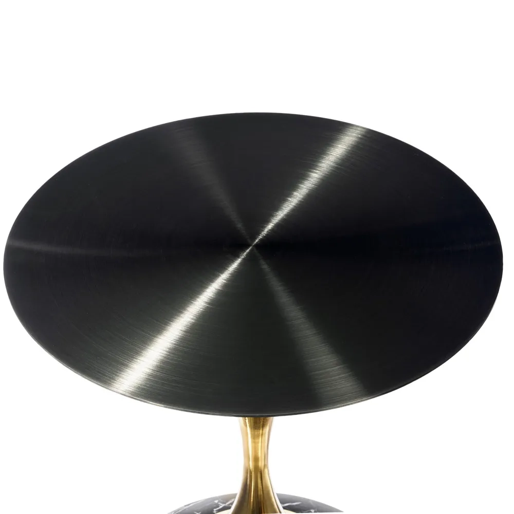 Кофейный столик Angel 40x55см, чёрный мрамор, металл