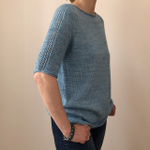 Описание по вязанию топа спицами "Mavi Yaz"