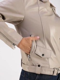 Кожаная куртка демисезонная косуха оверсайз