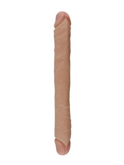 Двусторонний телесный фаллоимитатор REAL - 33 см. (Цвет: телесный)