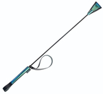 Черно-синий стек с хлопушкой из кожи - 62 см. (Цвет: черный с синим)