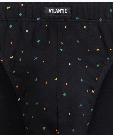 Мужские трусы (3шт) слипы спорт Atlantic 3MP-186, хлопок, черные + зеленые + графитовые