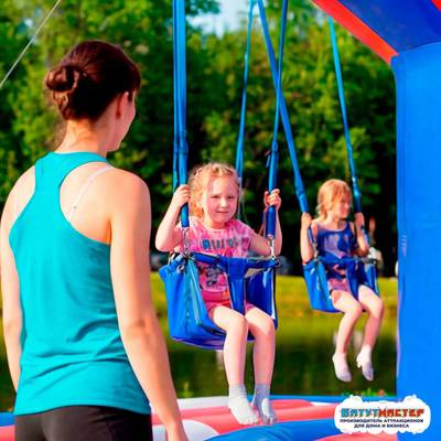 Качель батут «Палитра счастья», 7,3×7,3×5,2 м