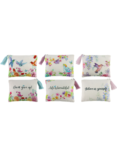 Косметичка "Птицы" в ассортименте 16x20x1см