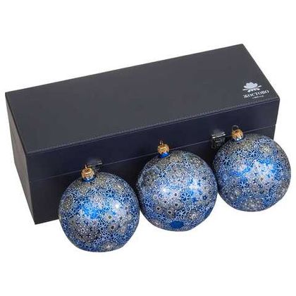 Ornamental set of 3 Christmas balls in a leather case CBSET15122021113
