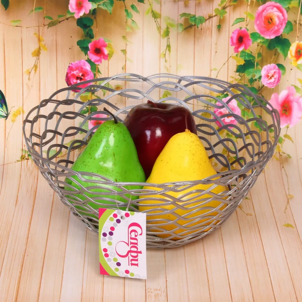 Фруктовница «Brownie» 23*9см волна серая