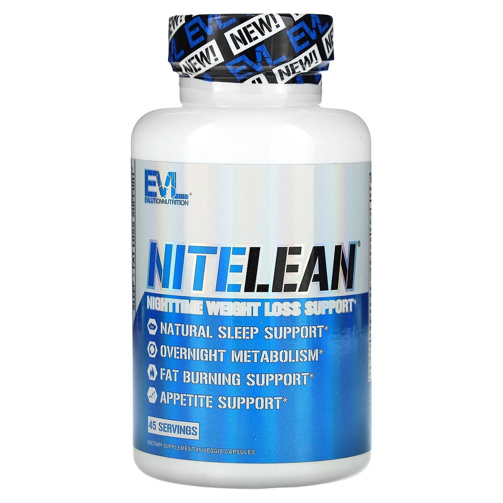 EVLution Nutrition, NiteLean, поддержка для снижения веса в ночное время, 45 растительных капсул