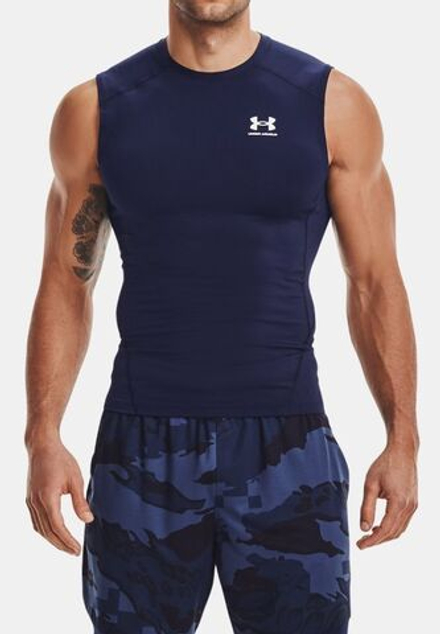 Термобелье Under Armour Men's HeatGear Armour Sleeveless - midnight navy/white