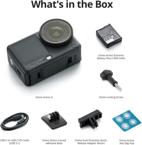 Экшн-камера DJI Osmo Action 6 Standard Combo Темно-серый | Black