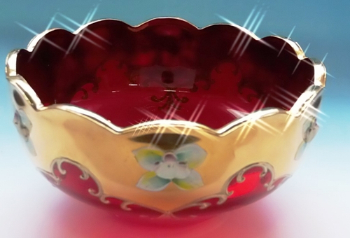 Смальта красная золото. Розетка №16