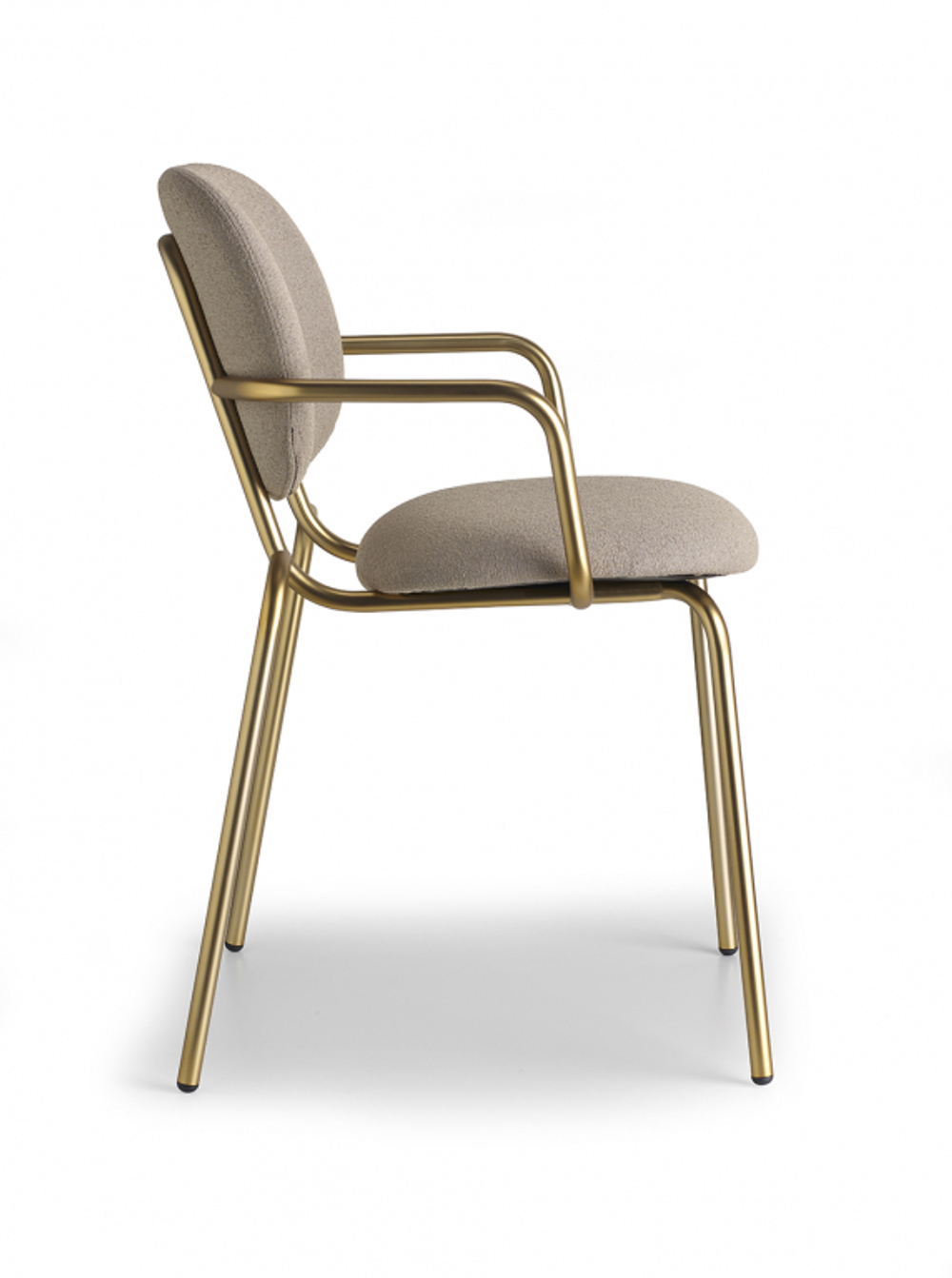 Кресло металлическое c обивкой Scab Design Si-Si Bold, матовое золото, темно-бежевый