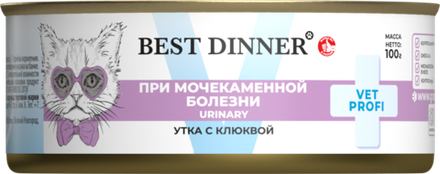 Консервы Best Dinner Exclusive Vet Profi Urinary для кошек Утка с клюквой 100 г