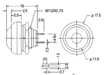 Кнопка нажимная без фиксации PBS-33B 1A-250В D=12мм