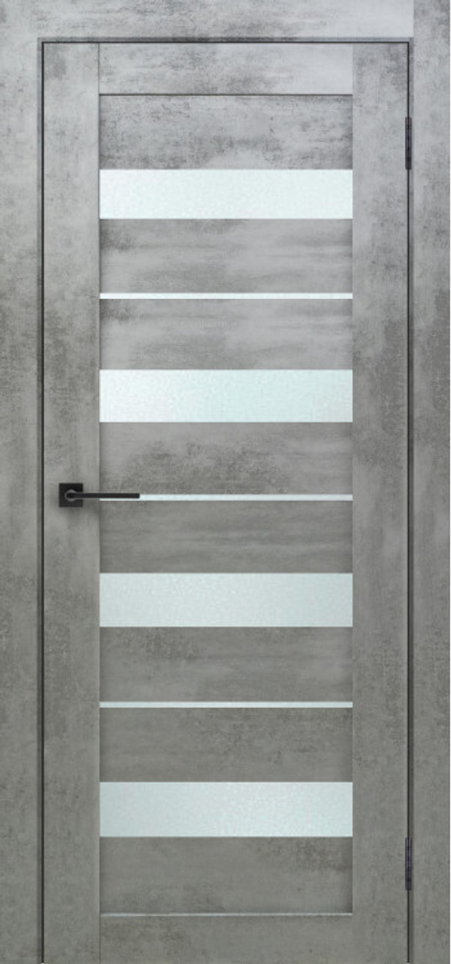 Межкомнатная дверь X-5 / Цвет Бетон светлый / Остекление "Сатинат белое" / Двери Верда