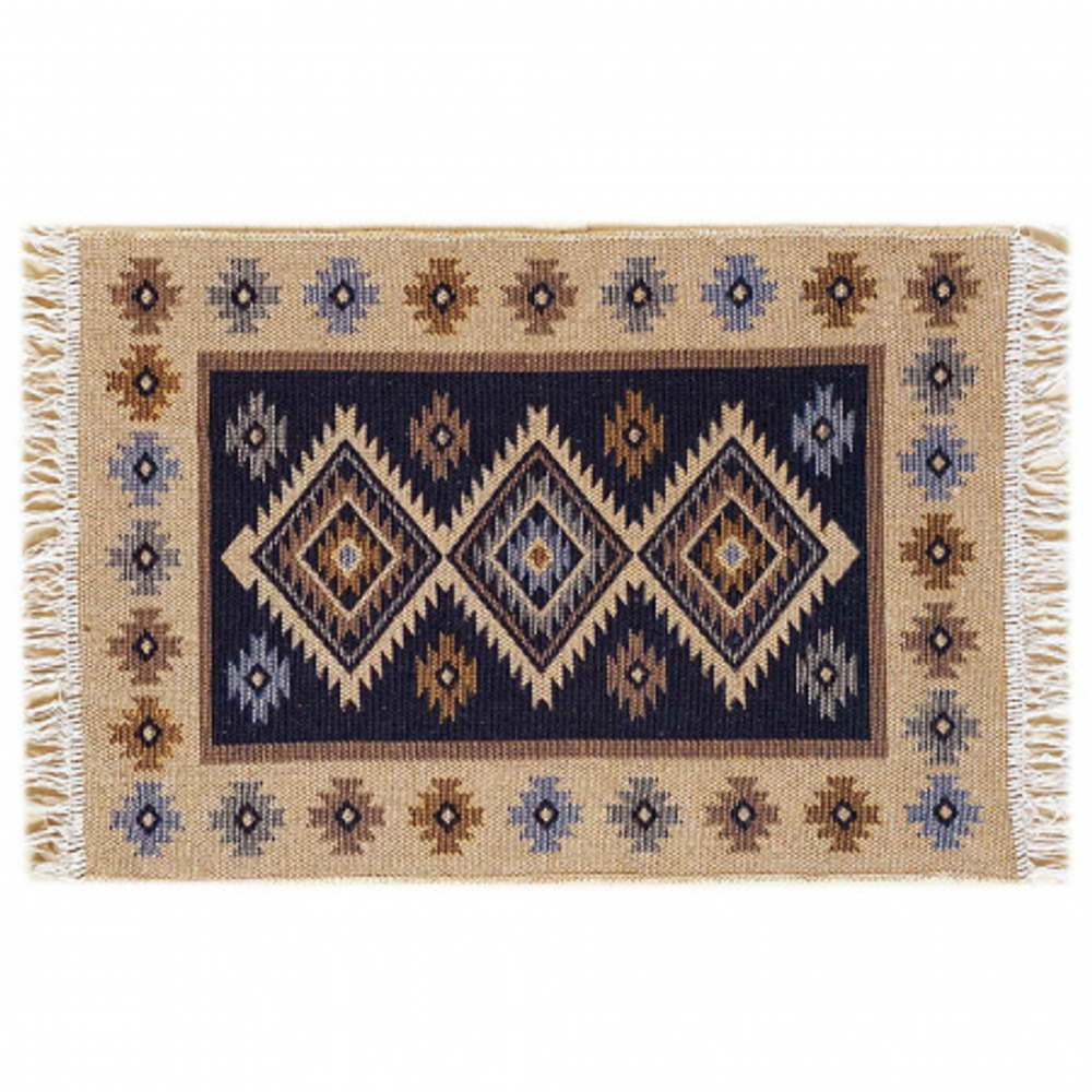 Коврик хлопковый двусторонний KILIM (синий)