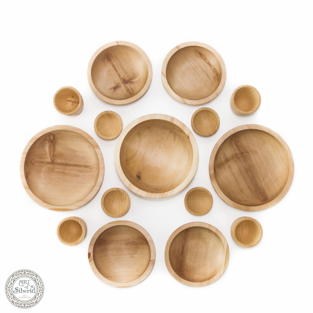 Семейный набор деревянной посуды Art of Siberia из древесины сибирского кедра TN25