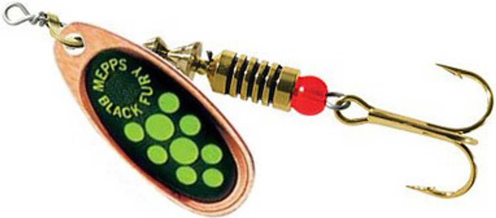 Блесна вращающаяся Mepps BLACK FURY 3, Copper/Chartreuse
