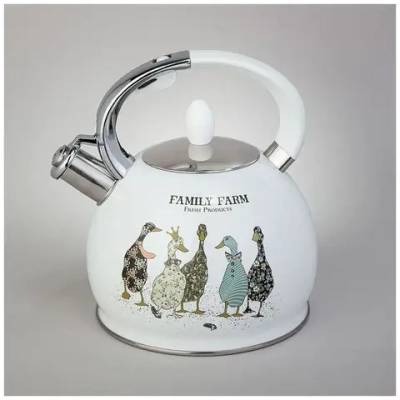 Чайник agness со свистком, 3л, индукцион. капсул. дно