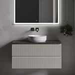 Тумба подвесная Sancos Snob R, Beige Soft 995х445х500, под столешницу без отверстия под смеситель, цвет Black Sky