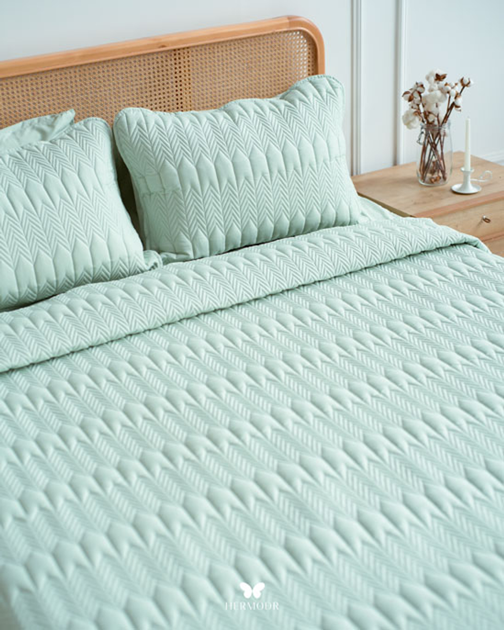 Комплект стеганного покрывала и 2 наволочек Kaj Coral Hermodr 130220283 Иран