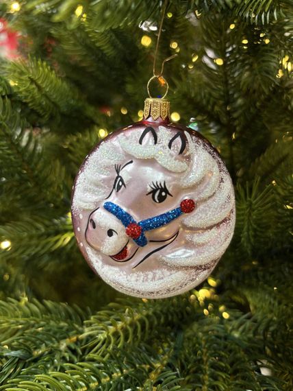 Ёлочное украшение Лошадка 90 мм., красный, стекло, Ёлочка (С1151/2)