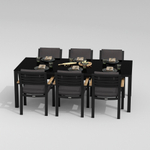 Обеденная группа Ideal Patio КАНА  БОНТА  каркас карбон, стол стекло 220, ткань антрацит