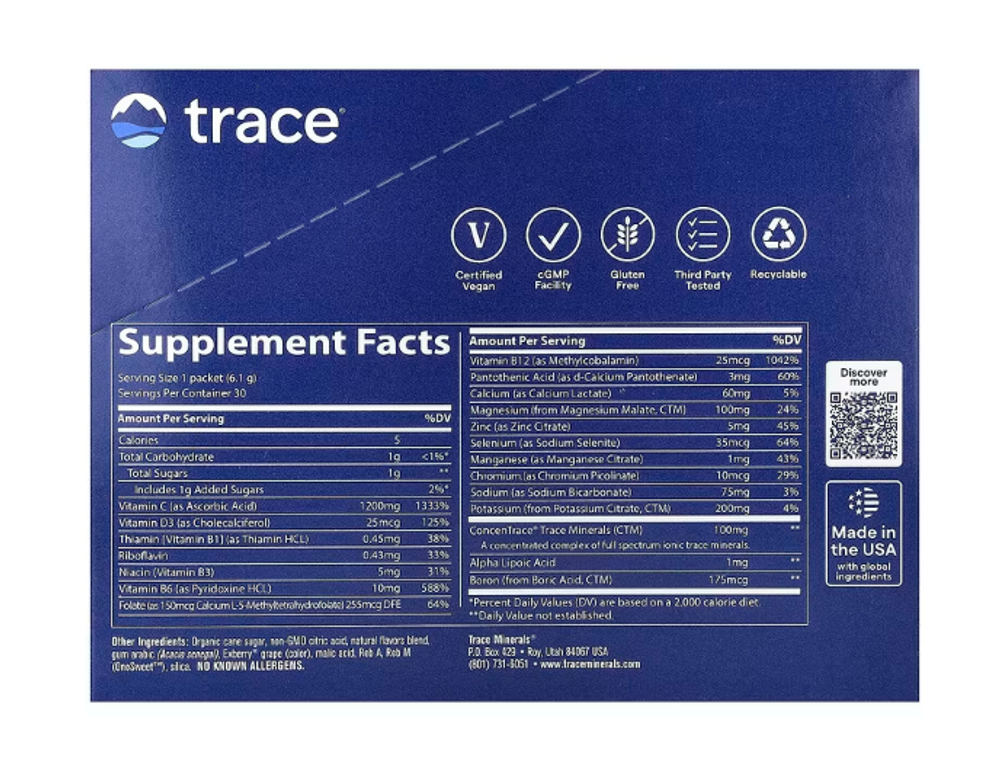 Trace PowerPak, со вкусом граната и голубики 30 packets.