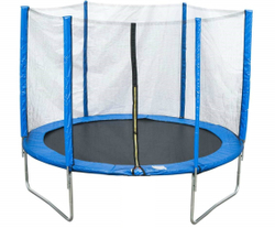 Батут с лестницей и внешней сеткой 180 см синий