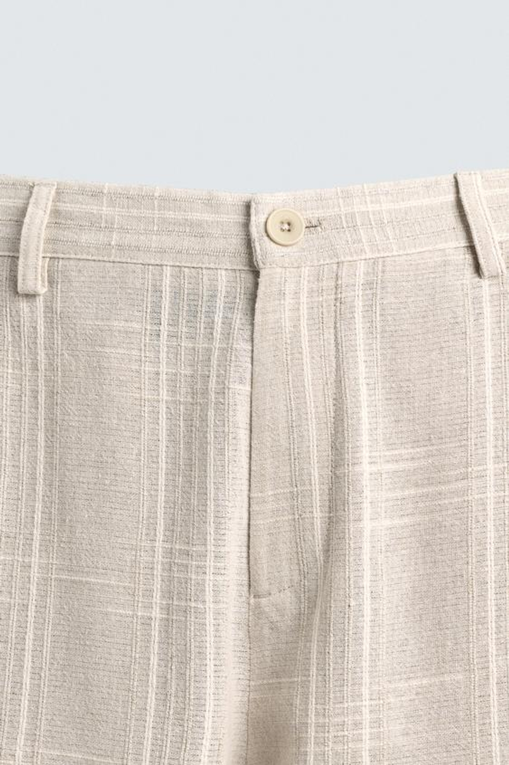 ZARA БРЮКИ В ПОЛОСКУ REGULAR FIT, ЖЕЛТОВАТО-БЕЛЫЙ