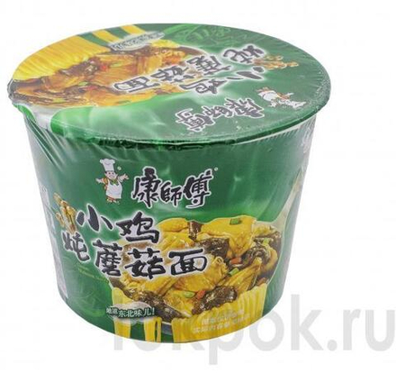 Лапша со вкусом курицы и грибов Kang Shi Fu Chiken Mushroom, 101 гр