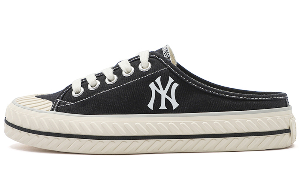 MLB Playball Mule half-drag lightweight low-top canvas shoes for men and women with the same style black