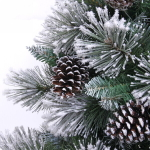 Ёлка «Царица леса» 210 см, ПВХ+леска, с белым напылением+шишки (1026 веток) (SZ1017-210)