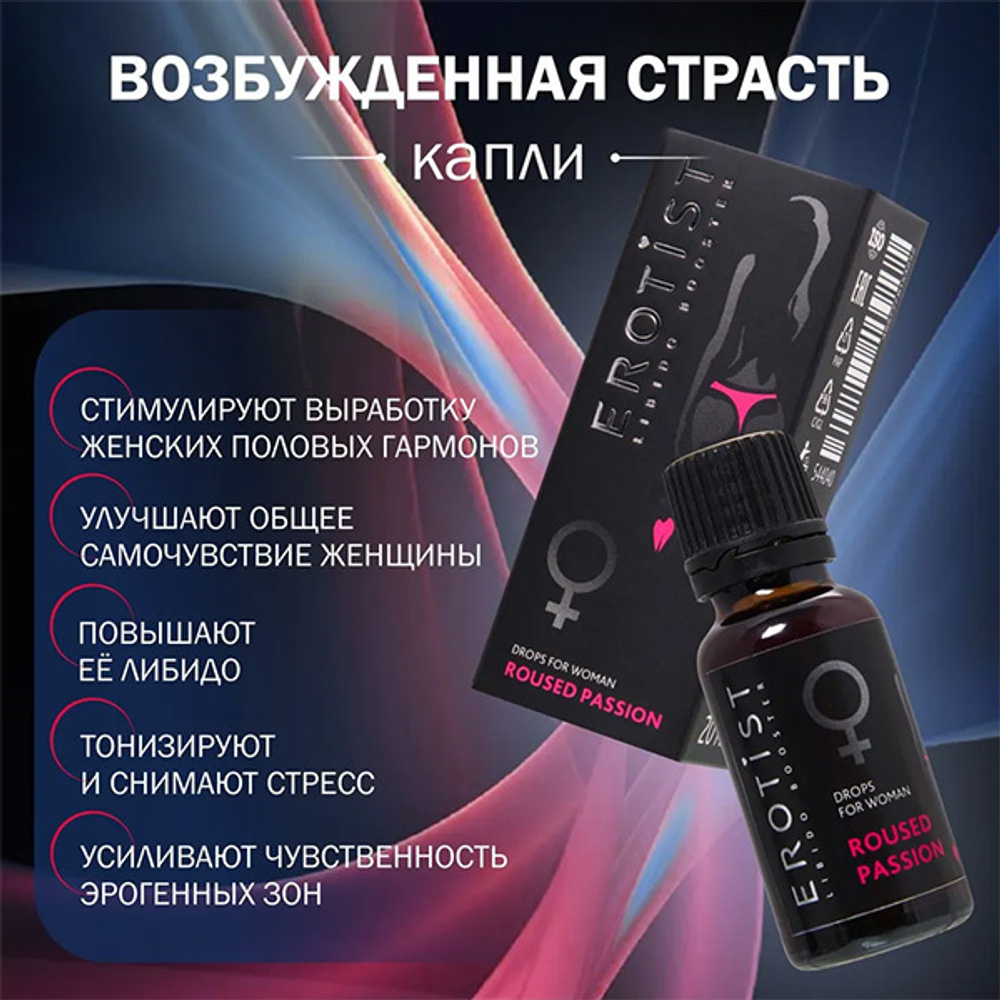 Возбуждающие капли для женщин Erotist Libido Booster Roused Passion 20мл