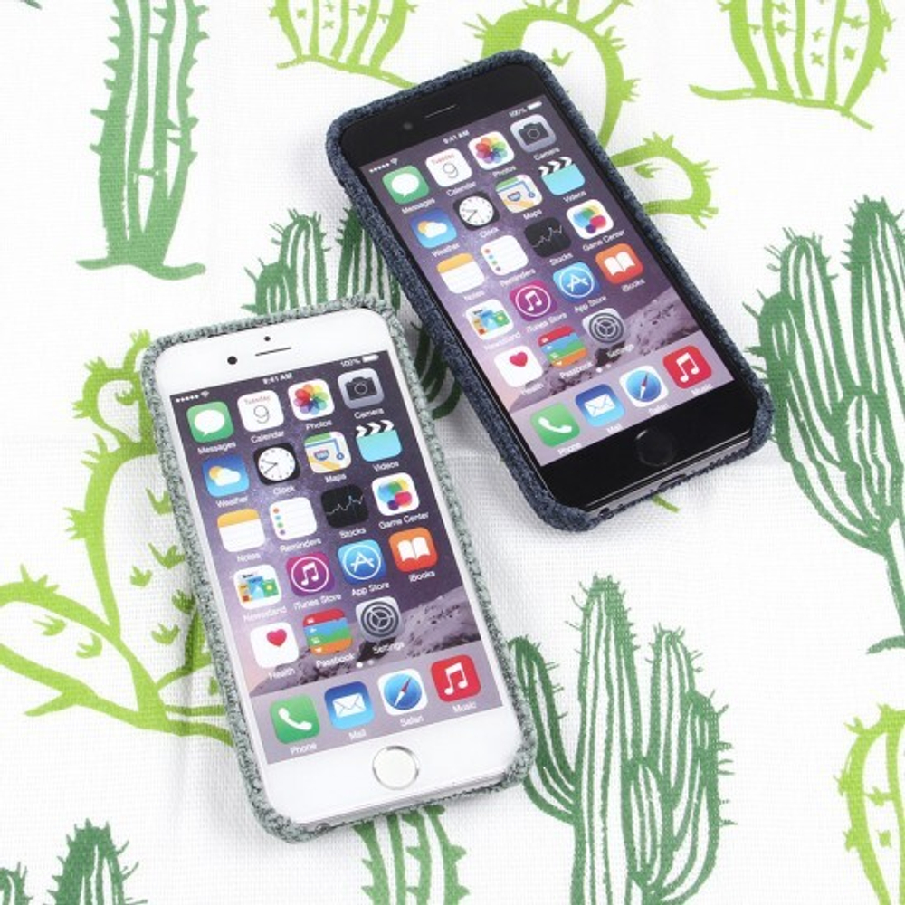 Чехол текстильный с сердечками для iPhone 6/6S, 011569 Бежевый