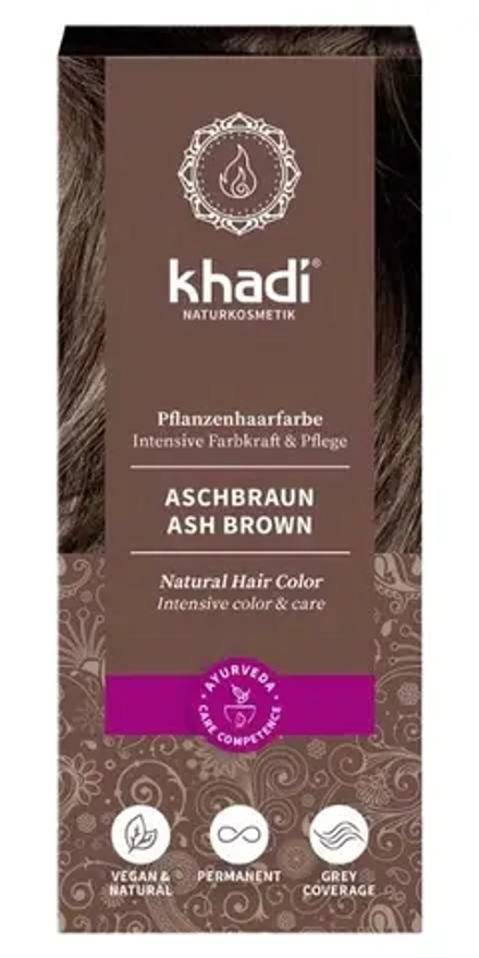 ПЕПЕЛЬНО-КОРИЧНЕВЫЙ натуральная краска для волос Khadi Naturprodukte, 100 гр