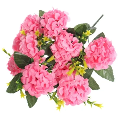 Искусственные цветы «Цветочная мелодия» Гортензии 40см 10 цветков розовые