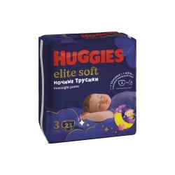 Ночные трусики-подгузники Huggies Элит Софт 3 (6–11кг), 23 шт. Хаггис