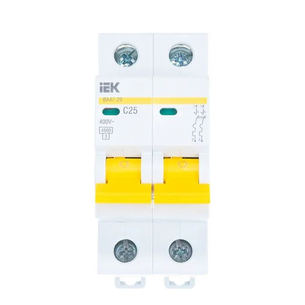 Выключатель автоматический модульный 2п C 25А 4.5кА ВА47-29 KARAT IEK MVA20-2-025-C