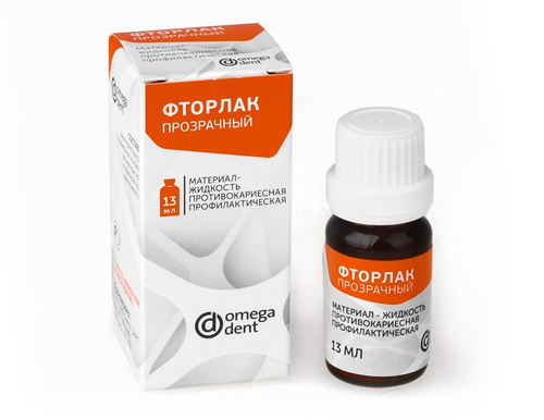 ФТОРЛАК прозрачный (13 мл), Омега Дент