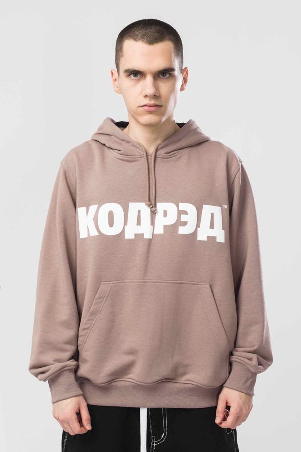 Худи Base Hoodie Wide Summer Лого ТМ Бежевый Темный/Белый принт КОДРЭД - фото 1