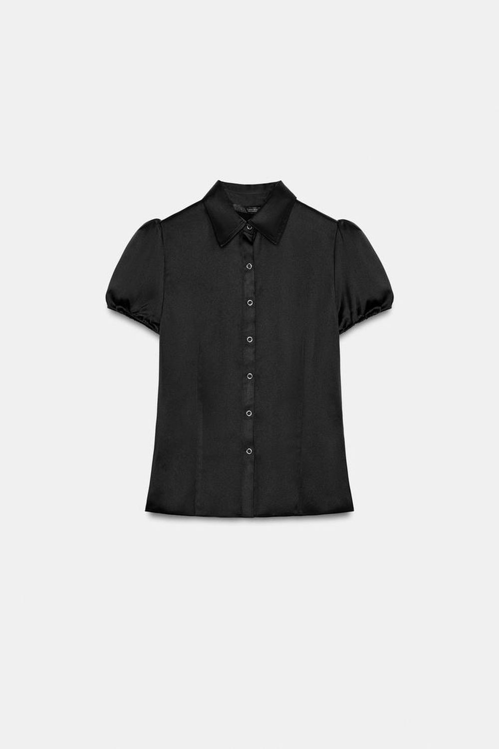 ZARA АТЛАСНАЯ РУБАШКА, ЧЕРНЫЙ